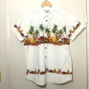 High Surf Men’s Hawaiian Button Down Shirt with Front Pocket